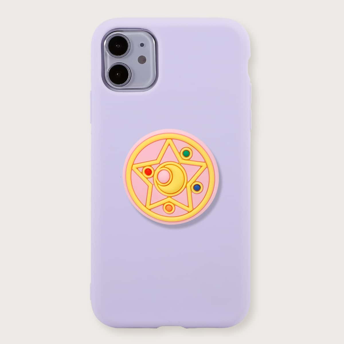 

Plain iPhone Case With Star Phone Holder, Purple