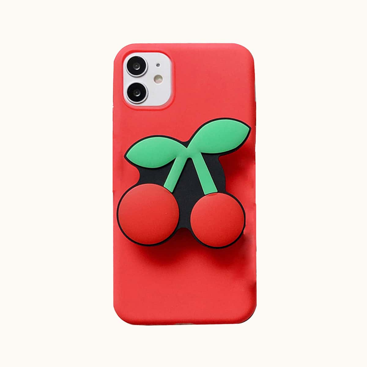 

Plain Phone Case With Cherry Phone Holder, Red