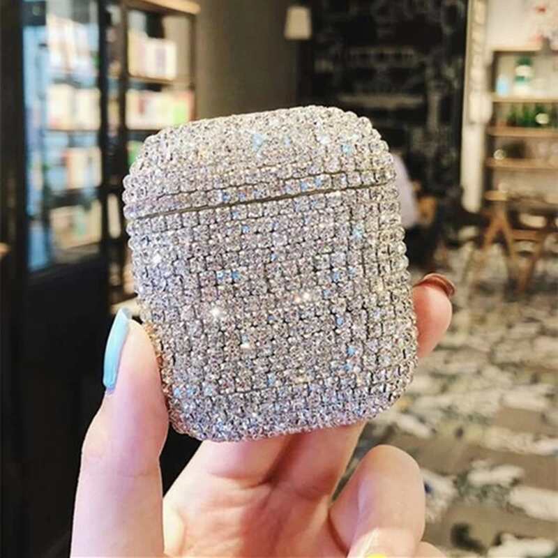 

Rhinestone Airpods Case, Silver