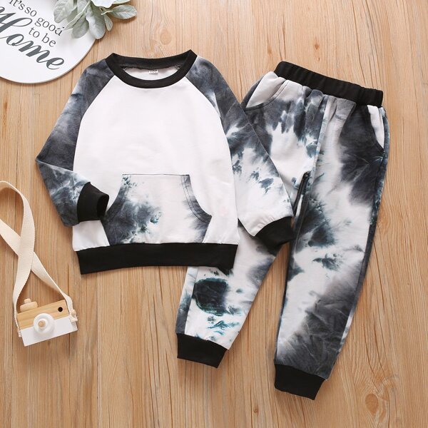 

Toddler Boys Tie Dye Raglan Sleeve Sweatshirt & Sweatpants, Multicolor