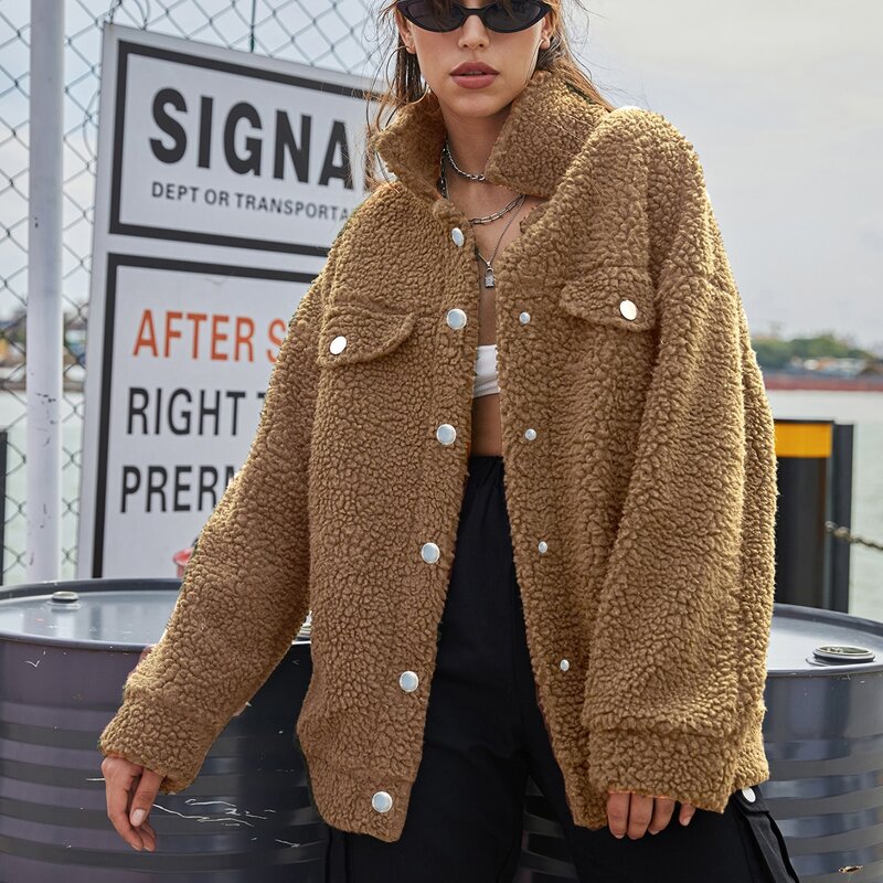 

Teddy Oversized Trucker Coat, Brown