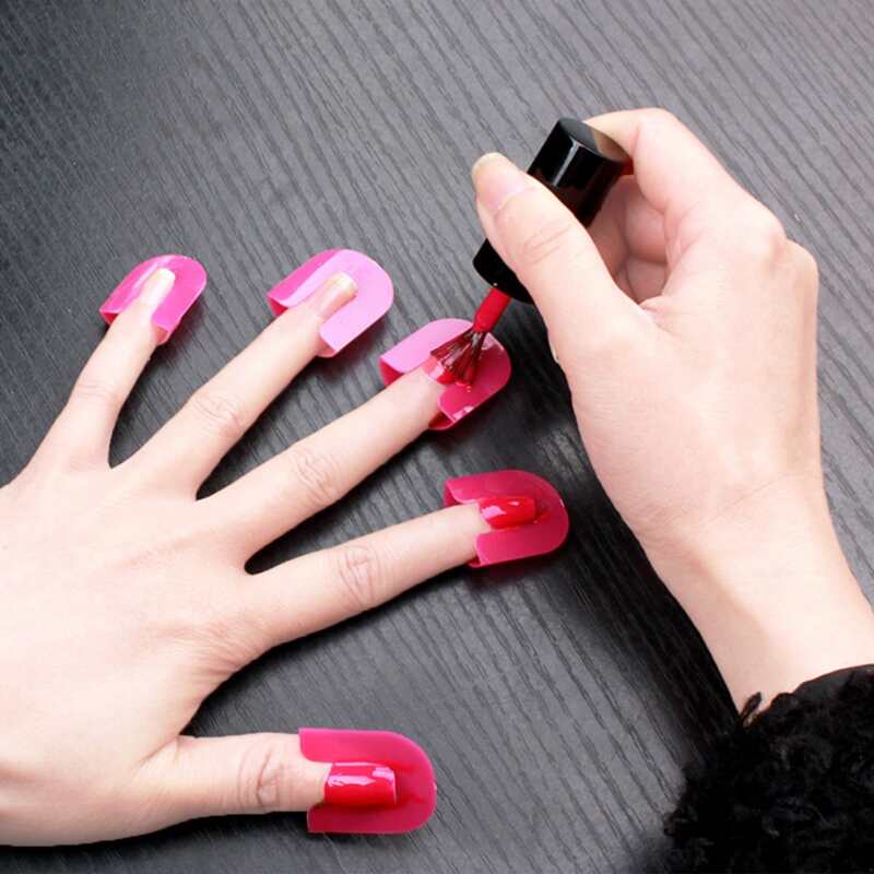 

26pcs Nail Polish Anti-Overflow Model Clip, Hot pink