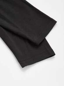 Manfinity Homme Men Letter Graphic Mock Neck Tee - Black - View 4
