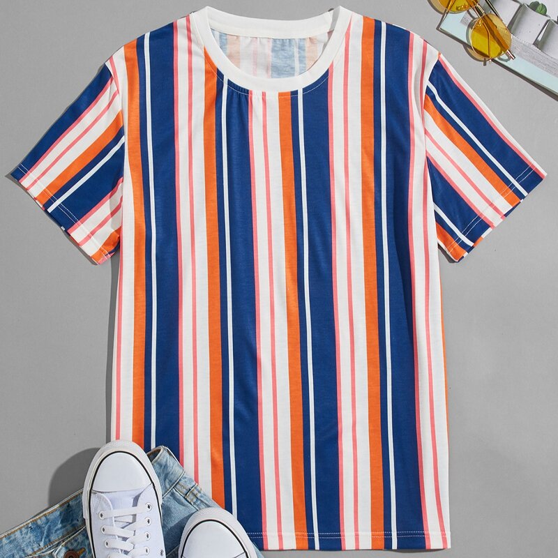 

Guys Striped Print Tee, Multicolor