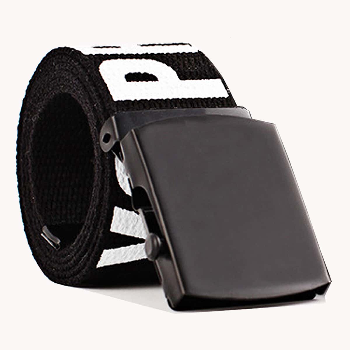 

Letter Graphic Tape Belt, Black