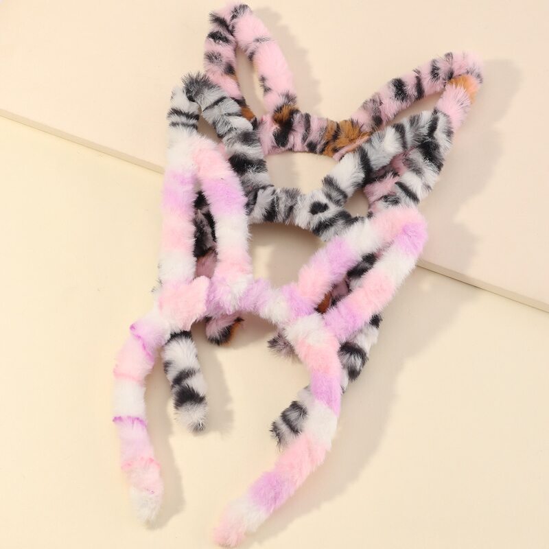 

3pcs Bunny Fluffy Headband, Multicolor
