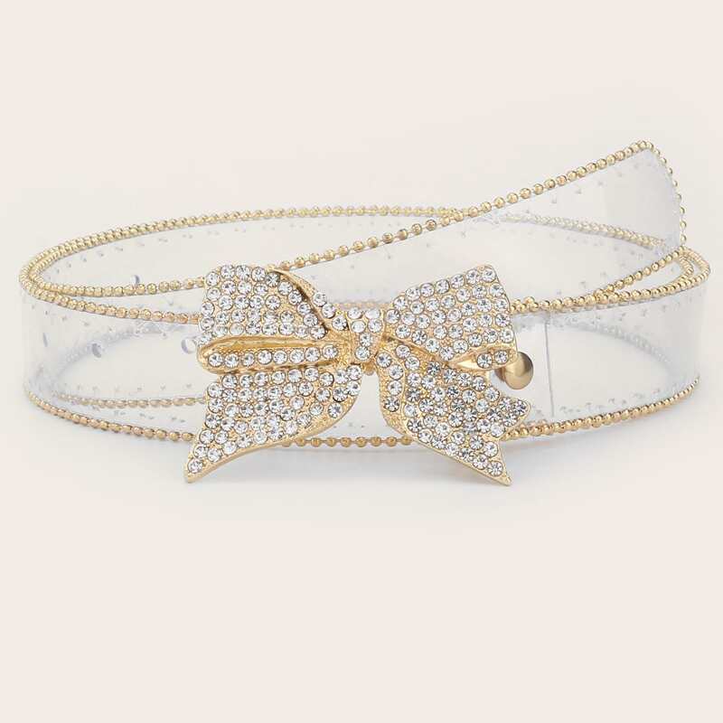 

Rhinestone Bow Clear Belt
