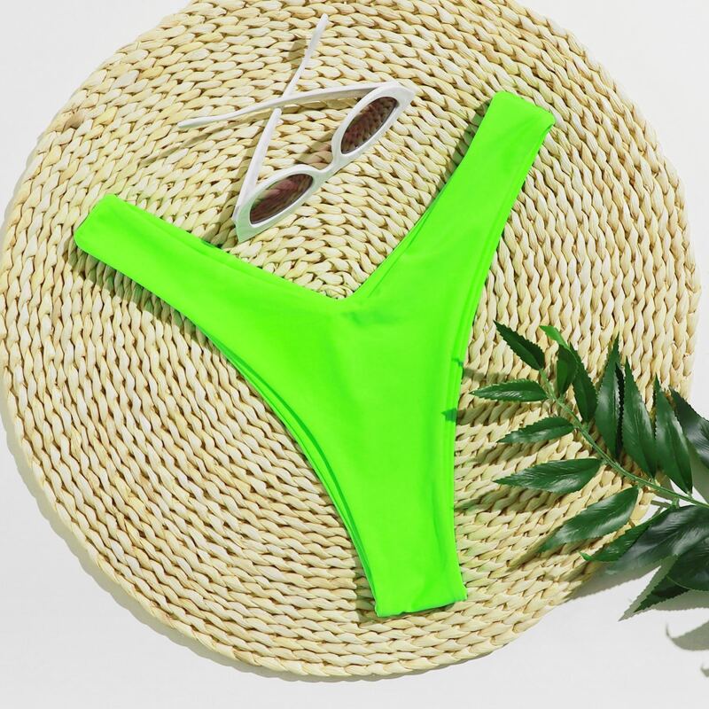 

High Cut Bikini Bottom, Lime green
