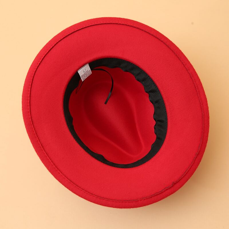 

Ring Decor Fedora Hat, Red