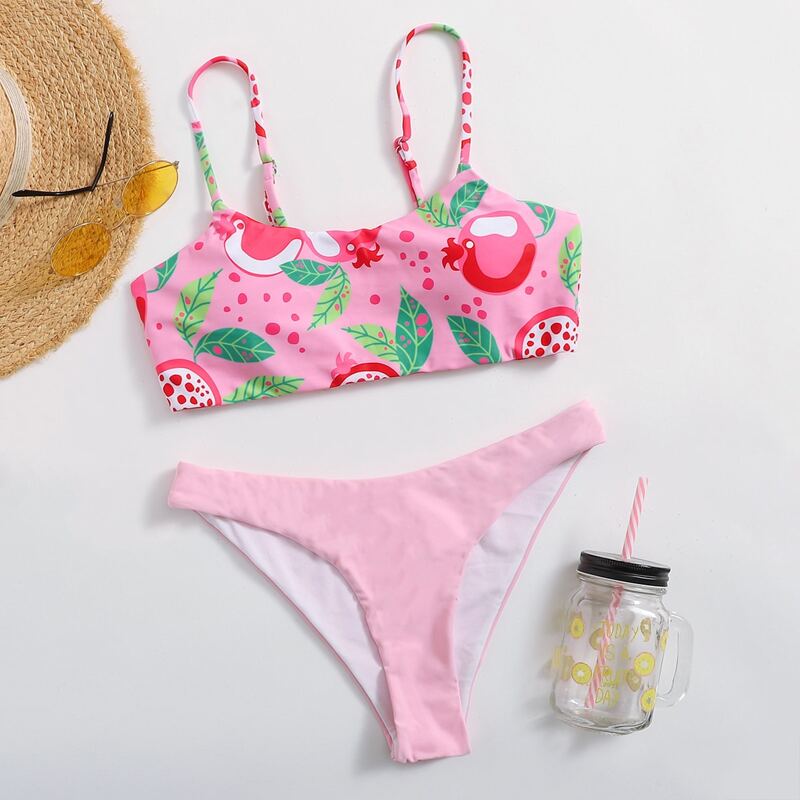 

Fruit Print Bikini Swimsuit, Multicolor