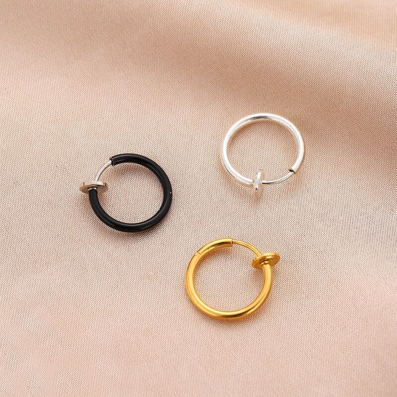 

3pcs Simple Huggie Hoop Earrings, Multicolor