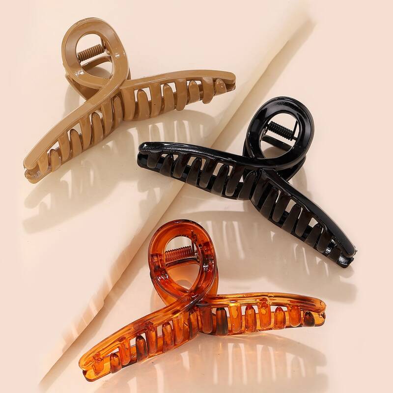 

3pcs Tortoiseshell Hair Claw, Multicolor