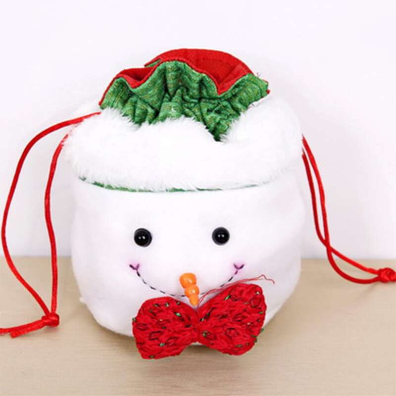 

1pc Christmas Drawstring Bucket Bag, White