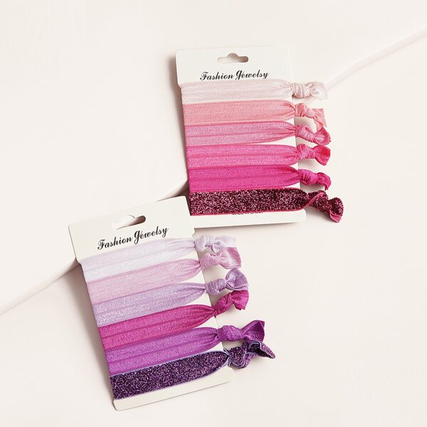 

12pcs Glitter Hair Tie, Multicolor