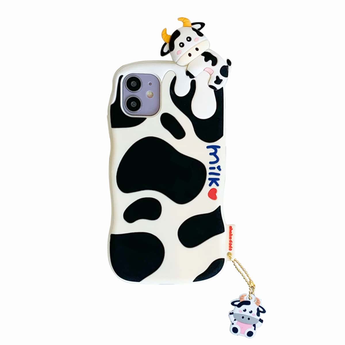 

Cartoon Cow iPhone Case, Black and white