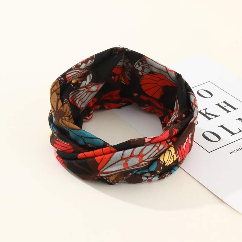 

Butterfly Print Headband, Multicolor
