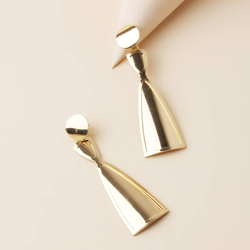 

Simple Geo Drop Earrings, Gold