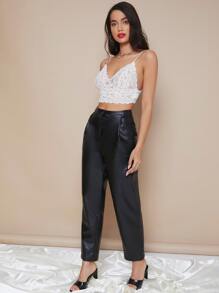 SHEIN Lace Crop Bralet Top - White - View 5