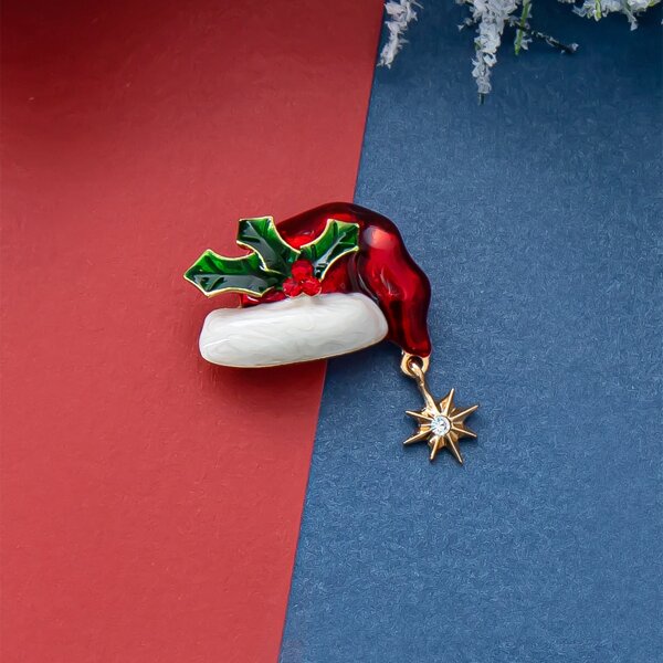 

Christmas Hat Design Brooch, Multicolor