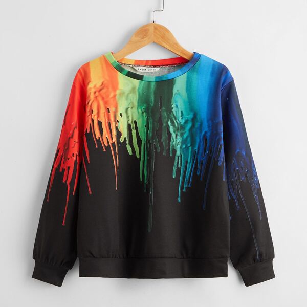 

Boys Splash Brush Pullover, Black