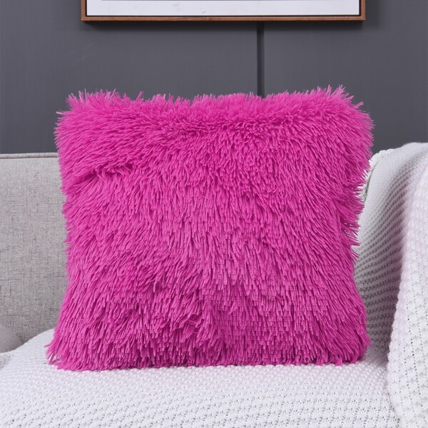 

Plain Plush Cushion Cover Without Filler, Hot pink