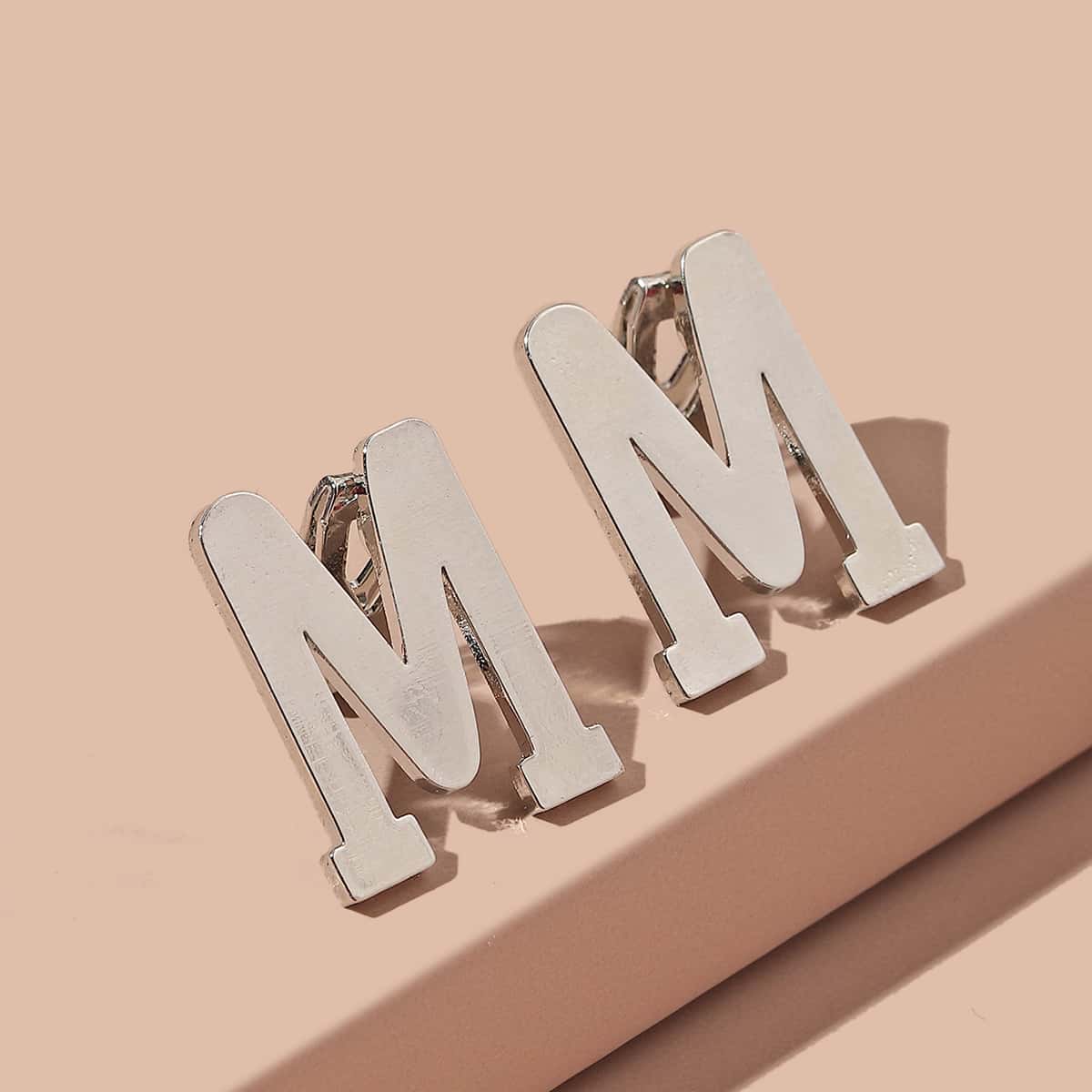 

2pcs Letter M Ear Cuff, Silver