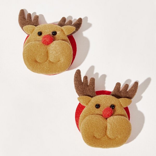 

1pair Christmas Deer Nipple Cover, Multicolor