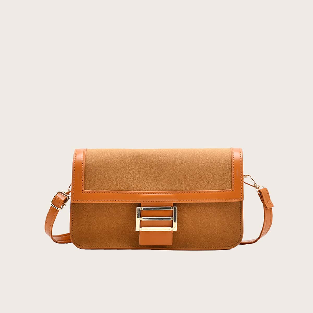 

Minimalist Flap Crossbody Bag, Brown
