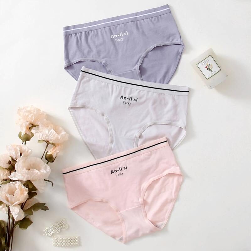

3pack Letter Graphic Panty Set, Multicolor