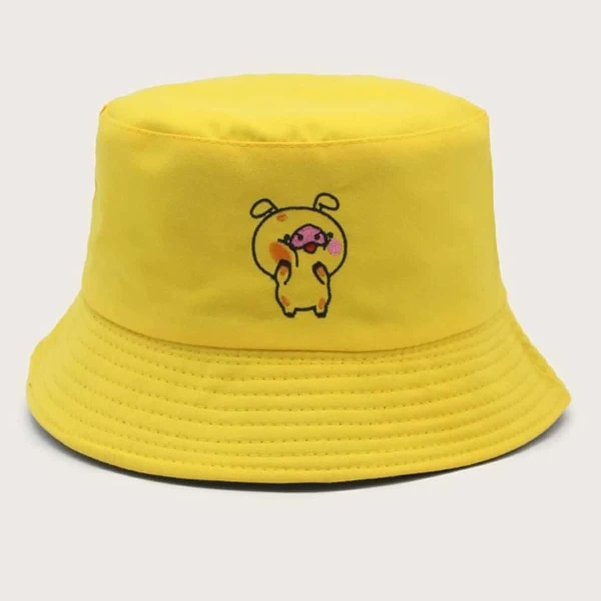 

Cartoon Pig Reversible Bucket Hat, Multicolor
