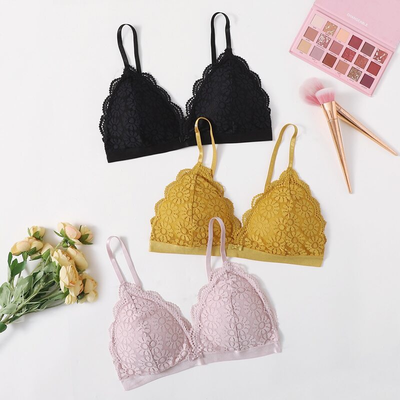 

3pack Floral Lace Bra Set, Multicolor