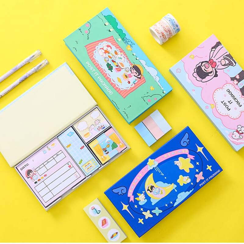 

1set Cartoon Graphic Random Sticky Note, Multicolor