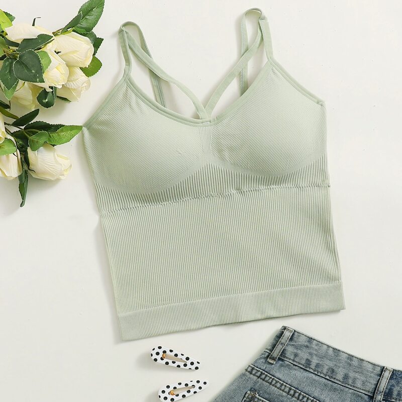 

Solid Longline Bralette, Mint green