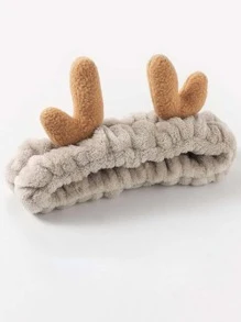 1pc Antler Detail Bath Headband Home Bathroom Decor - Grey - View 1