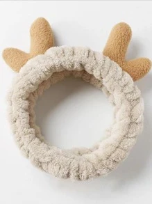 1pc Antler Detail Bath Headband Home Bathroom Decor - Grey - View 2