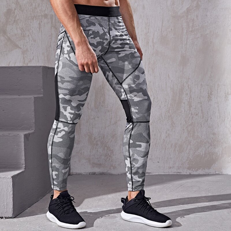 

Men Contrast Top-stitching Camo Sport Pants, Multicolor