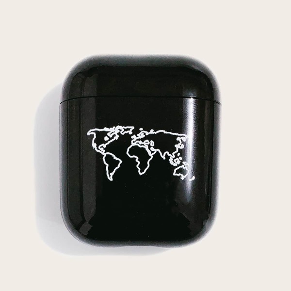 

Map Print Airpods Case, Black