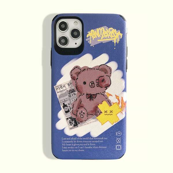 

Cute Bear Print iPhone Case, Multicolor