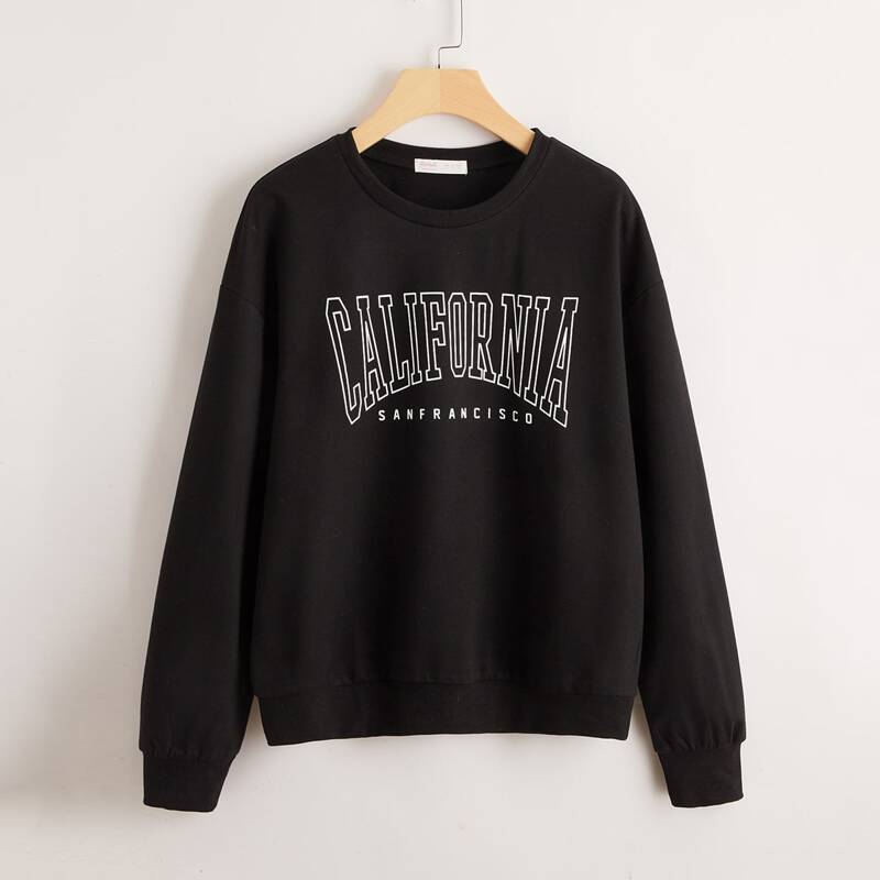 

Letter Graphic Sweatshirt, Black
