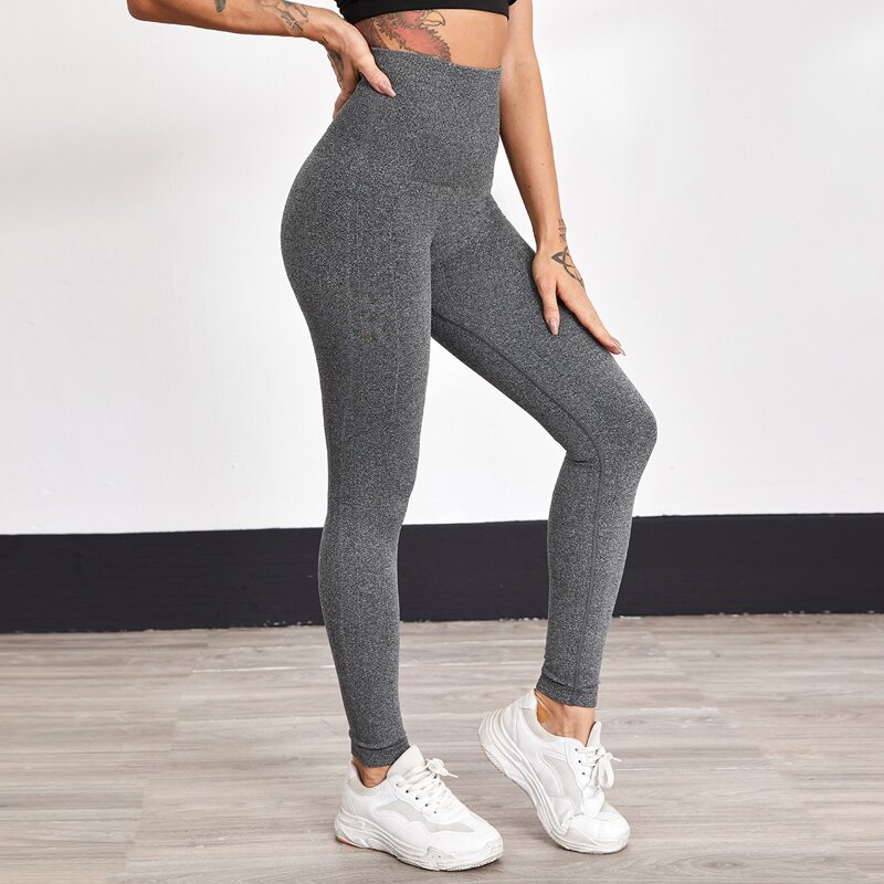 

Space Dye High Waisted Sports Leggings, Dark grey