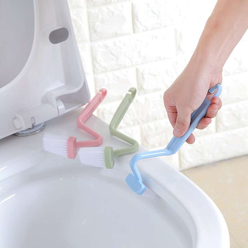 

1pc Curved Toilet Cleaning Brush, White