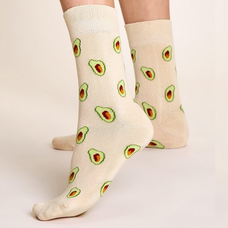

Avocado Crew Socks, Beige