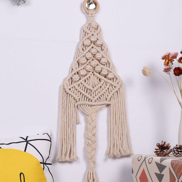 

1pc Tassel Woven Wall Hanging, Beige