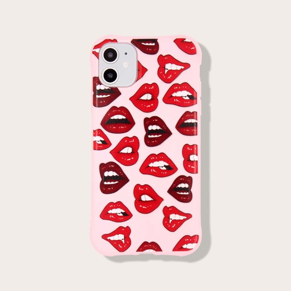 

Red Lip Pattern iPhone Case, Multicolor