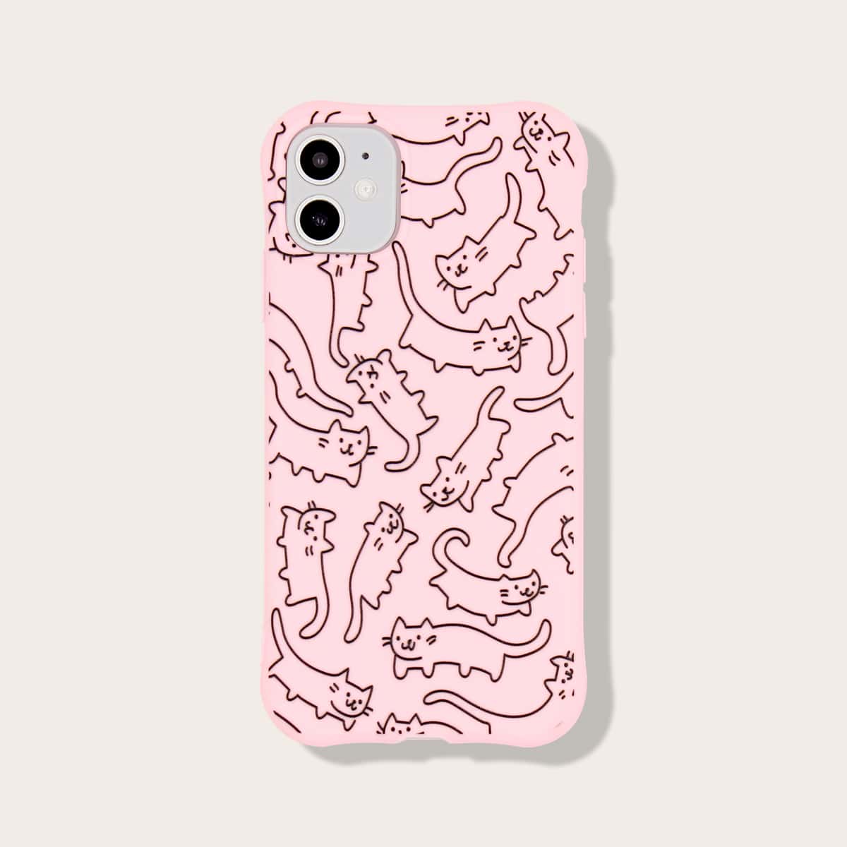 

Cat Print iPhone Case, Pink