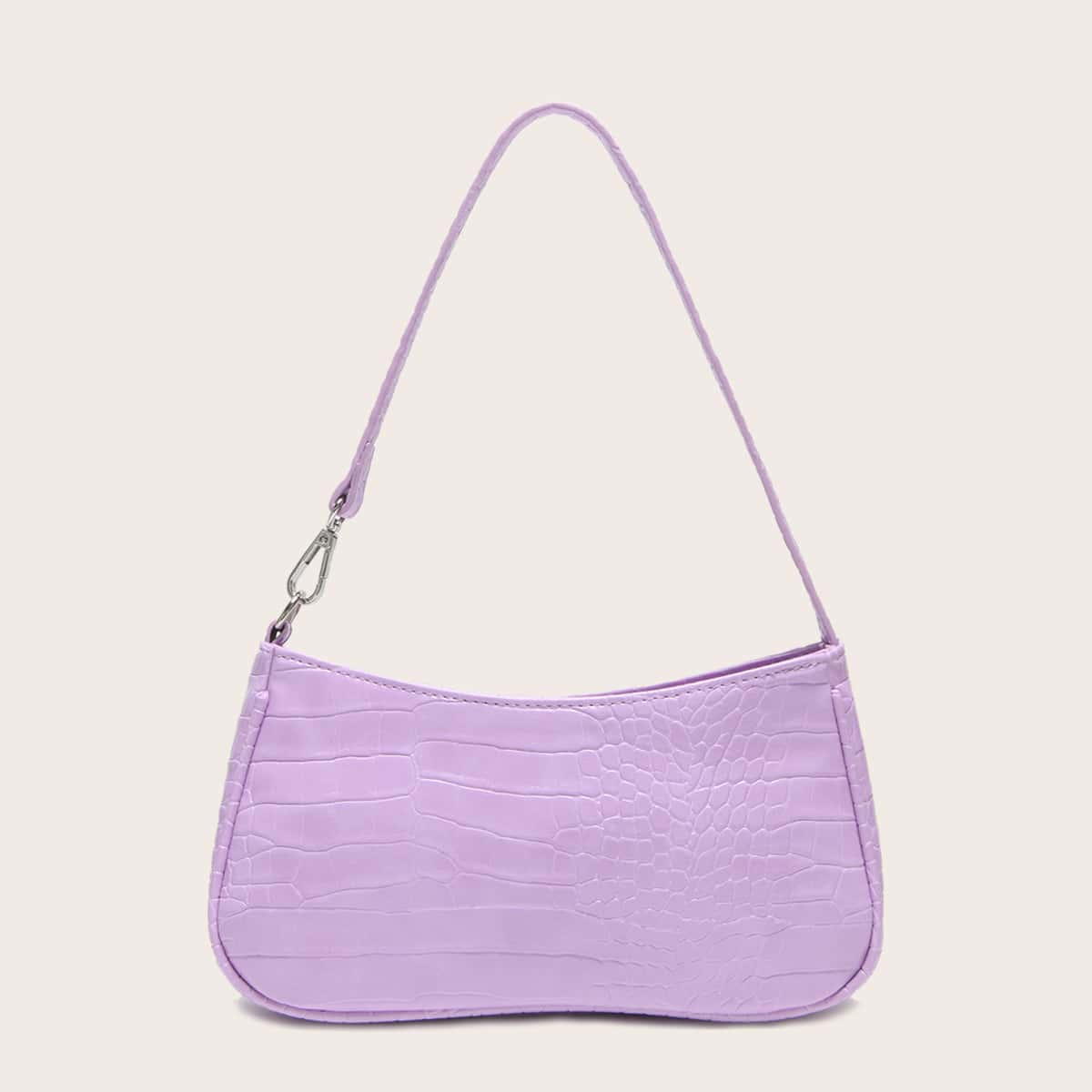 

Croc Effect Shoulder Bag, Purple