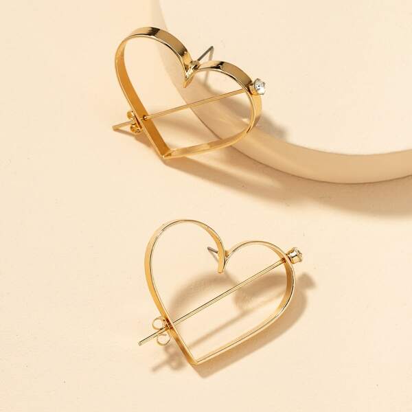 

Heart Design Earrings, Gold
