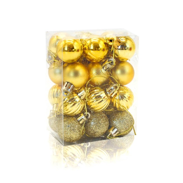 

24pcs Christmas Ball Ornament, Gold