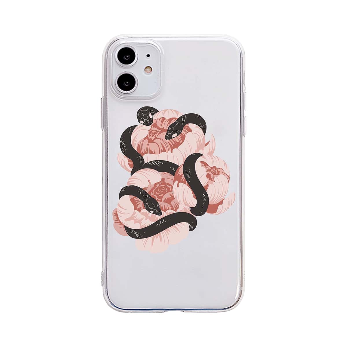 

Flower & Snake Print Clear iPhone Case