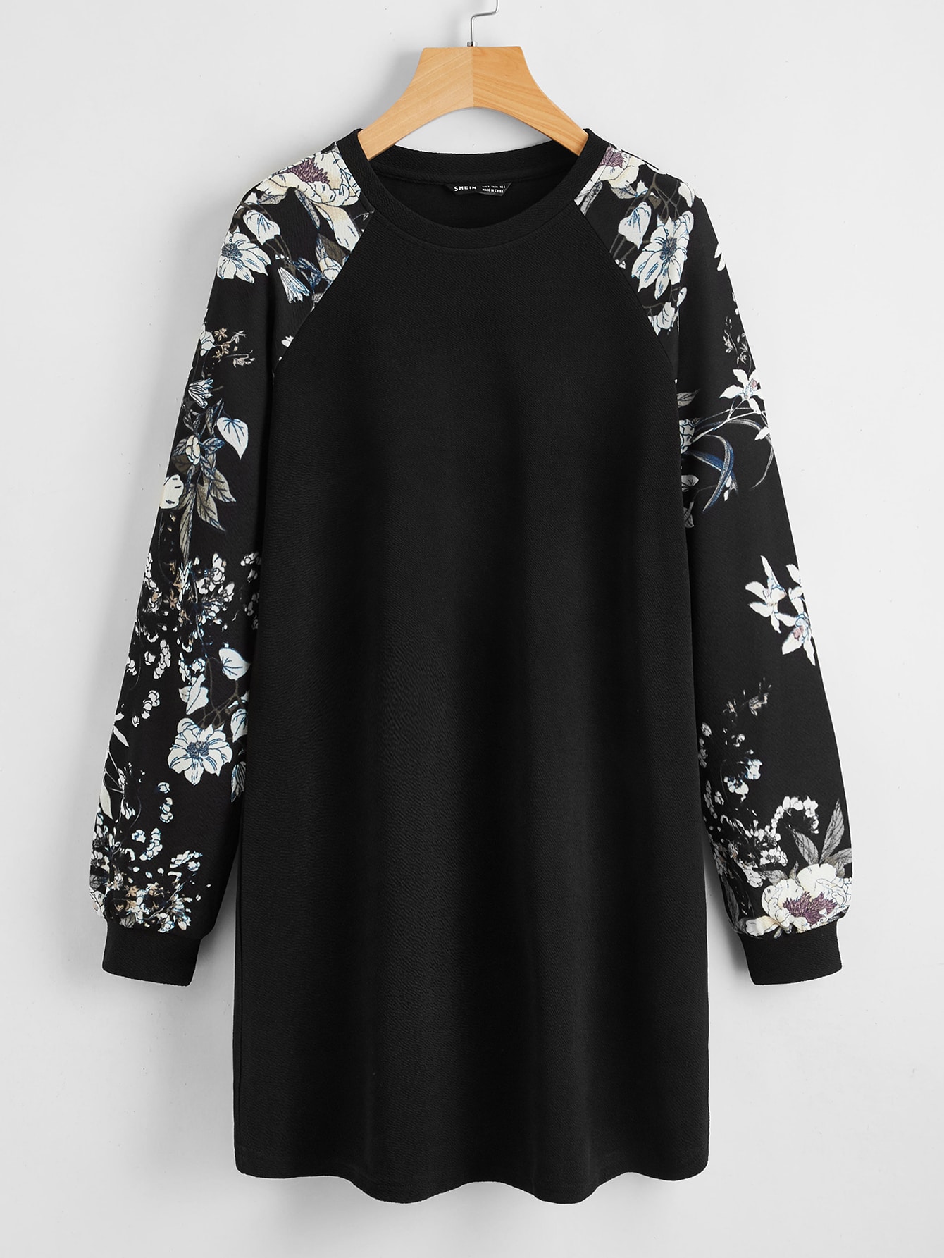 Floral Print Raglan Sleeve Dress thumbnail